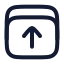 Upload icon with stroke rounded style
