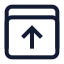 Upload icon with stroke sharp style