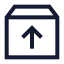 Upload icon with stroke sharp style