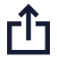 Upload icon with solid sharp style