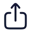 Upload icon with stroke rounded style