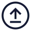 Uploadcircle icon with stroke sharp style