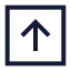 Uploadsquare icon with stroke sharp style