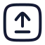 Uploadsquare icon with stroke rounded style