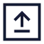 Uploadsquare icon with stroke sharp style