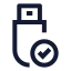 Usbconnected icon with stroke sharp style