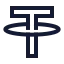 Usdt icon with stroke sharp style