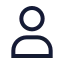 User icon with stroke sharp style