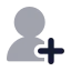 Useradd icon with bulk rounded style