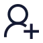 Useradd icon with stroke sharp style