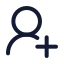 Useradd icon with stroke standard style
