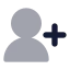 Useradd icon with bulk rounded style
