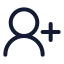 Useradd icon with stroke rounded style