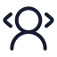 Userarrowleftright icon with stroke rounded style