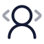 Userarrowleftright icon with twotone rounded style
