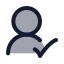 Usercheck icon with duotone rounded style