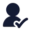 Usercheck icon with solid rounded style