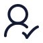 Usercheck icon with stroke rounded style