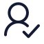 Usercheck icon with stroke standard style