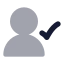 Usercheck icon with bulk rounded style