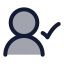 Usercheck icon with duotone rounded style
