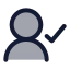 Usercheck icon with duotone standard style