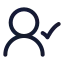 Usercheck icon with stroke rounded style