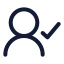 Usercheck icon with stroke standard style