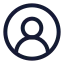 Usercircle icon with stroke sharp style