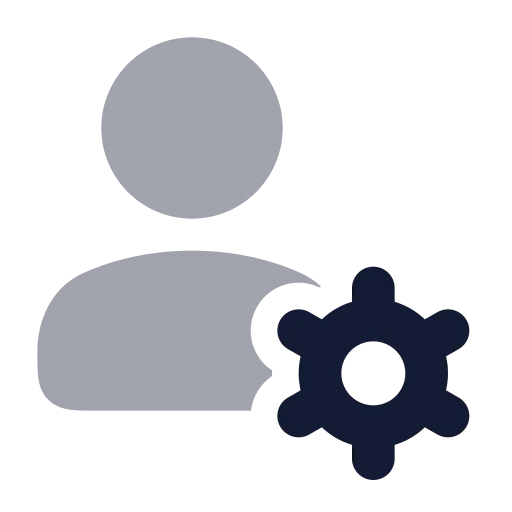 User Cog Icon in Bulk Rounded style