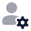 Usercog icon with bulk rounded style