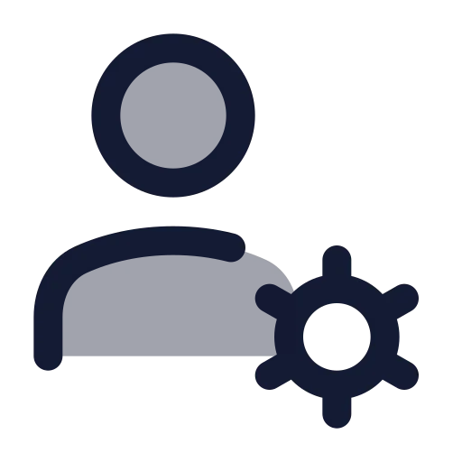 User Cog Icon in Duotone Rounded style