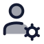 Usercog icon with duotone rounded style