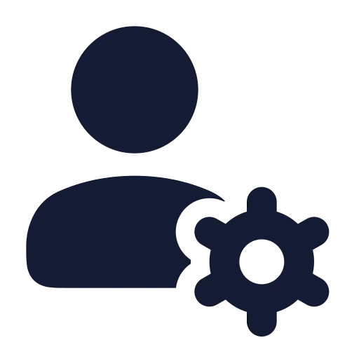 User Cog Icon in Solid Rounded style