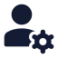 Usercog icon with solid standard style