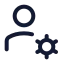 Usercog icon with stroke standard style