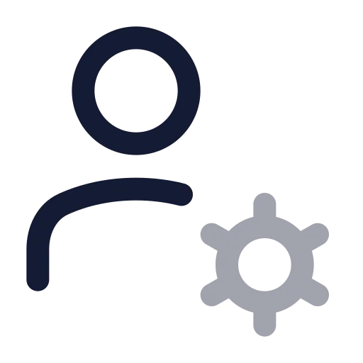User Cog Icon in Twotone Rounded style