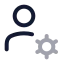 Usercog icon with twotone rounded style
