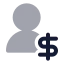 Userdollar icon with bulk rounded style