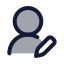 Useredit icon with duotone rounded style