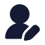 Useredit icon with solid rounded style
