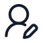 Useredit icon with stroke rounded style