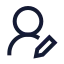 Useredit icon with stroke sharp style
