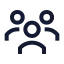 Usergroup icon with stroke sharp style