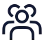 Usergroup icon with stroke sharp style
