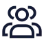 Usergroup icon with stroke sharp style