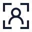 Useridverification icon with stroke sharp style