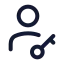 Userkey icon with stroke rounded style