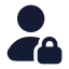 Userlock icon with solid rounded style