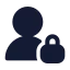 Userlock icon with solid rounded style